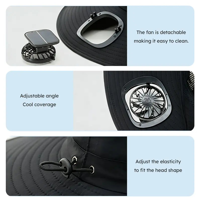 Solar Powered Fan Hat