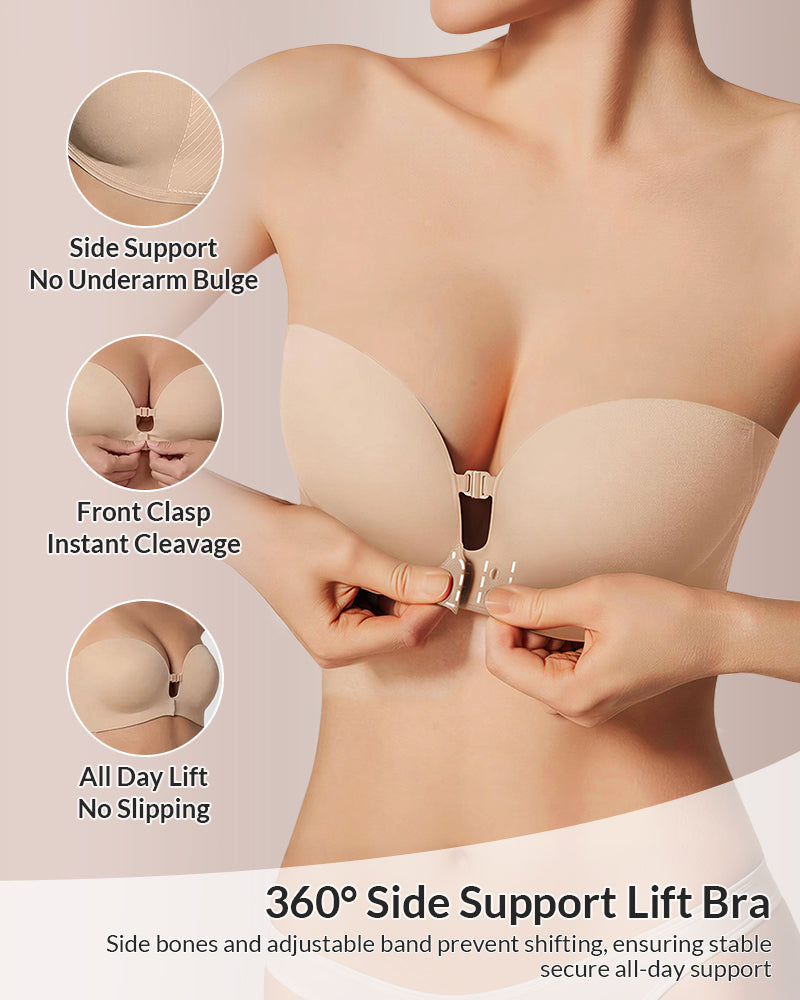 PureShape™ Front-Closure Strapless Push-Up Bra