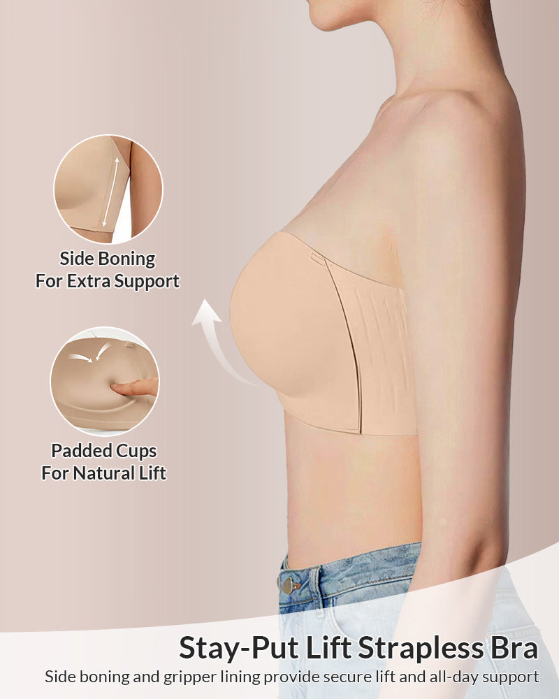 PureShape™ Front-Closure Strapless Push-Up Bra