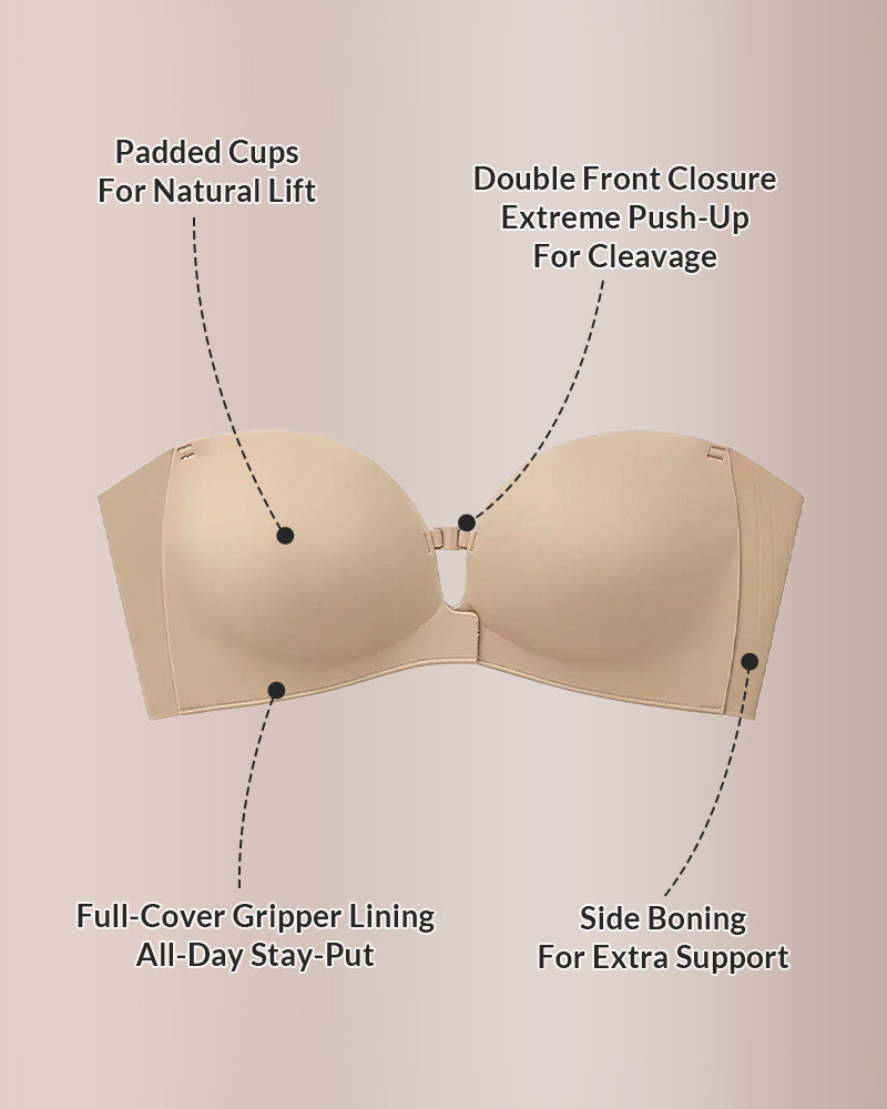 PureShape™ Front-Closure Strapless Push-Up Bra